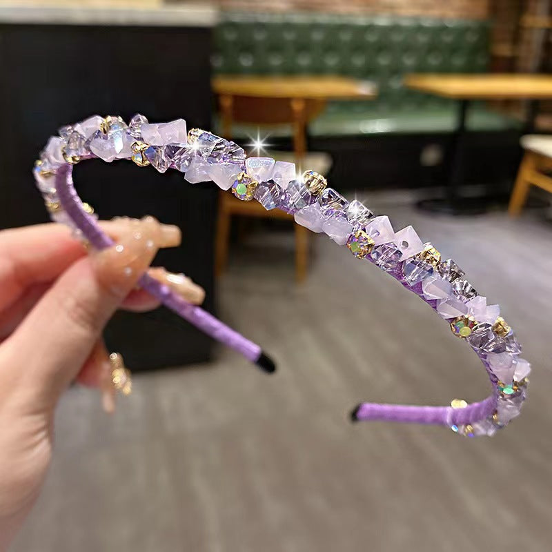 Wholesale Crushed Stone Diamond Crystal Hair Bands